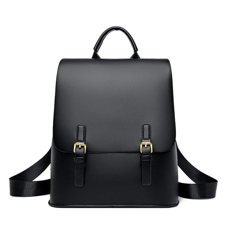 black leather backpack