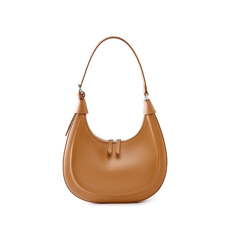 Brown Half Moon Crossbody Shoulder Bags for Movie | Genuine Leather
