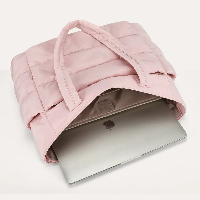 The puffer tote bag is large capacity