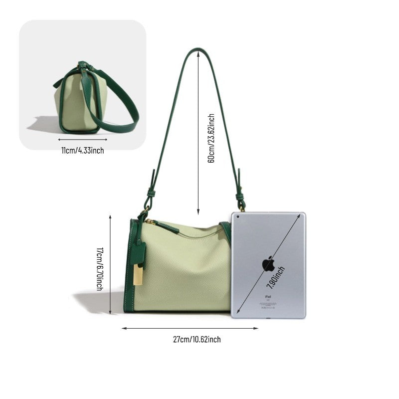 The size of mint green boston shoulder hobo bag is 27cm 17cm 11cm (length, height, width)