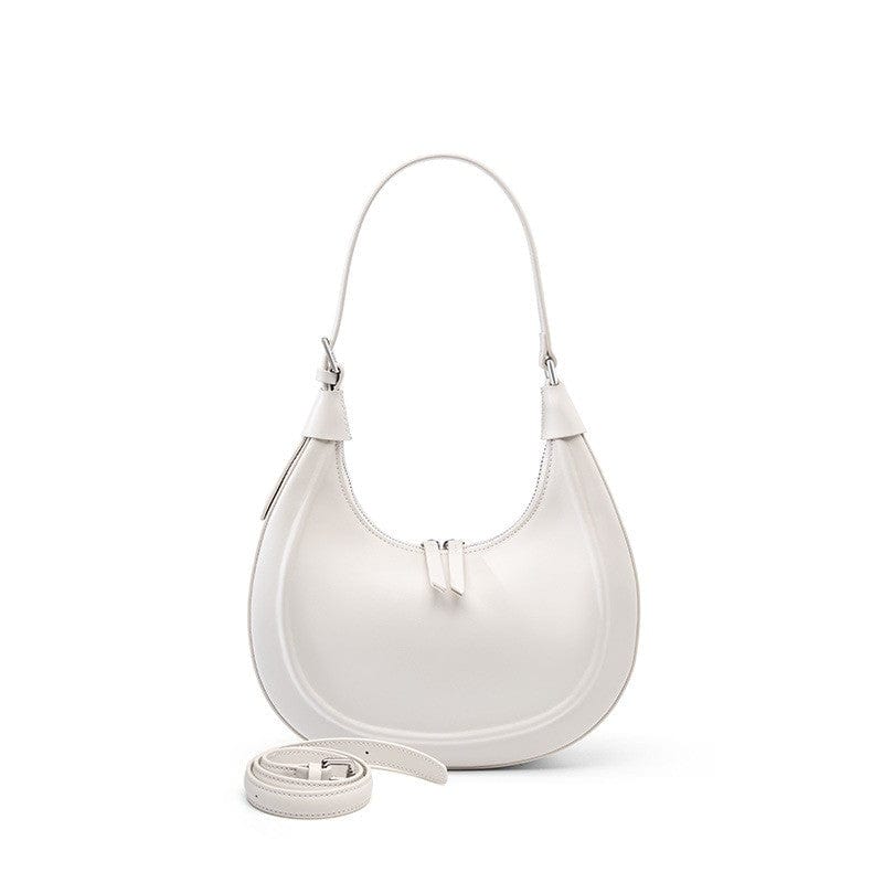 White Genuine Leather Underarm Shoulder Handbags with an Alternative Strap for Lady | Ladies | Gril