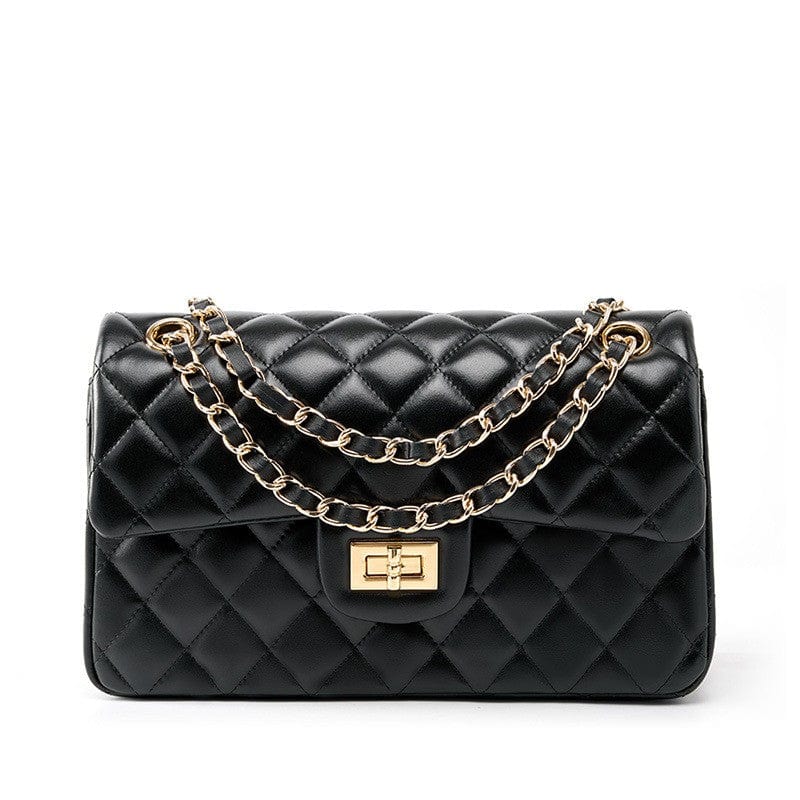 This is the black chain crossbody sling bag with genuine leather.