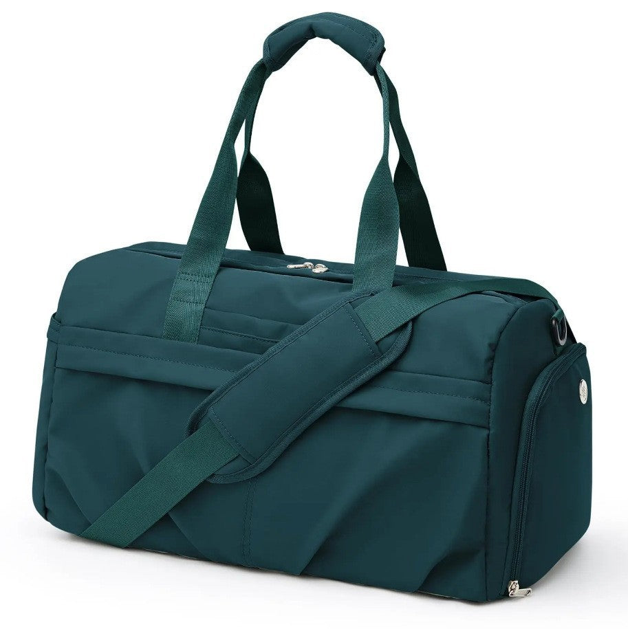 women good quality green gym tote bag with shoe compartment