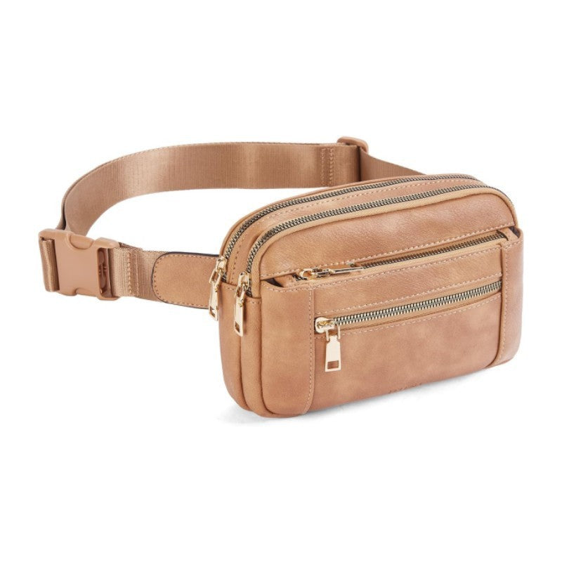 khaki leather runners waist bag hunting man | men | women