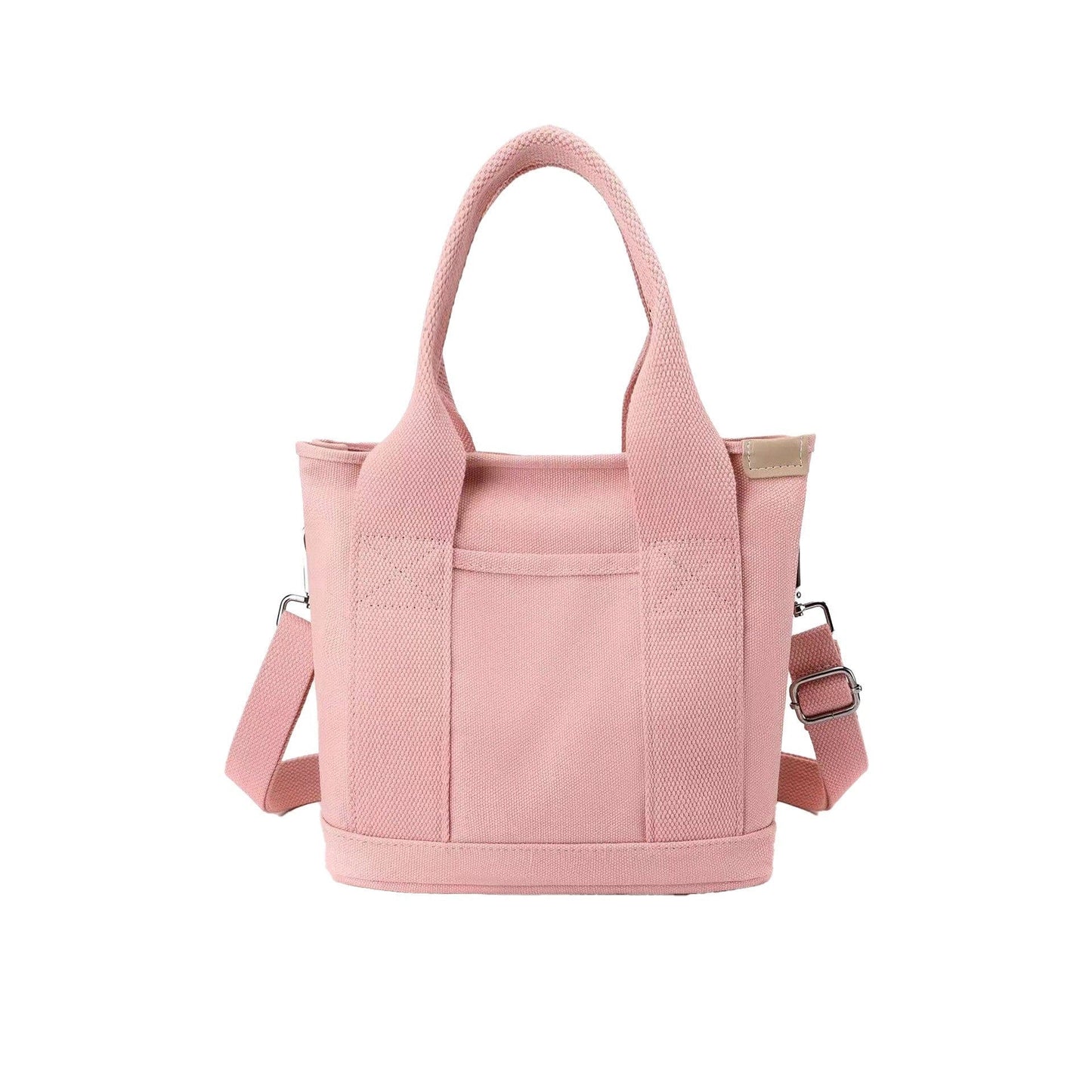 The pink large canvas tote bags with zipper are heavy duty, with multi pockets.