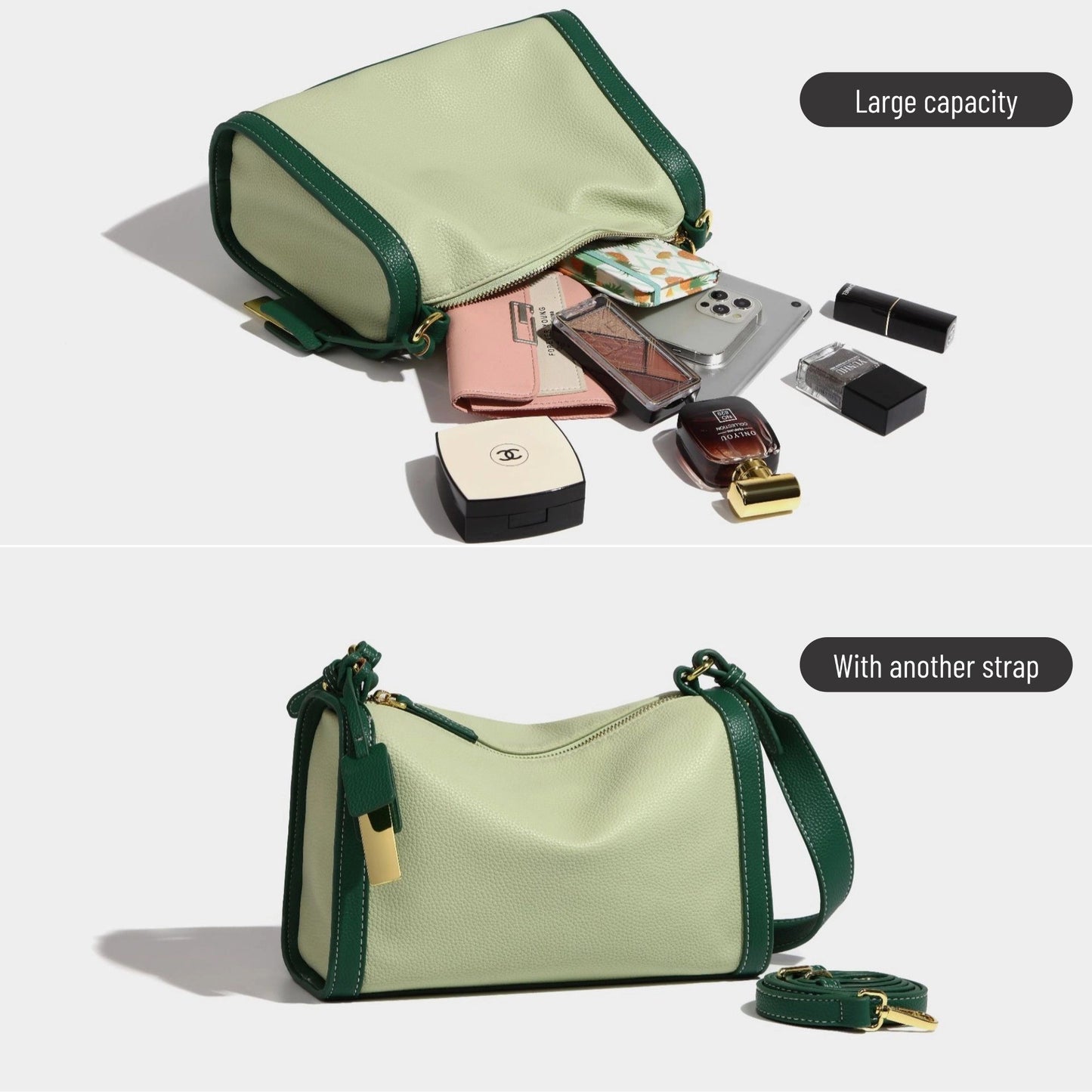 The boston shoulder handbag is roomy and spacious enough for daily essentials.