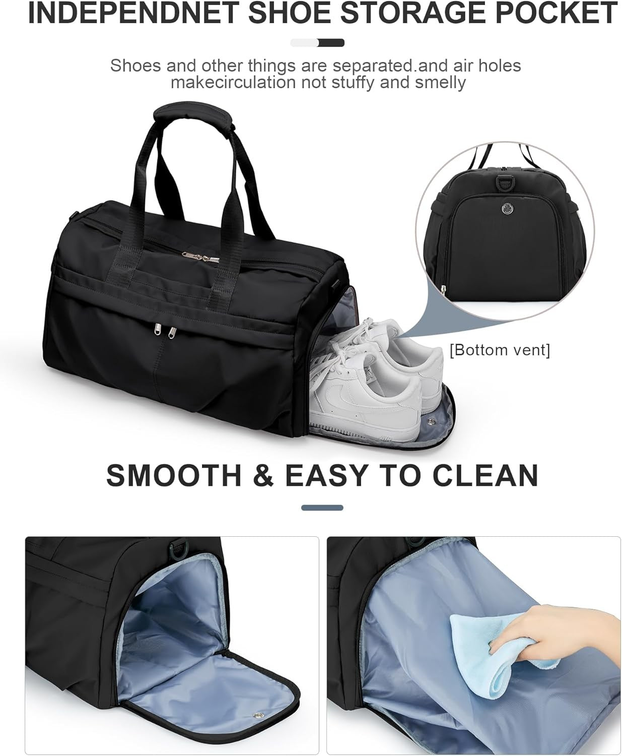 Best black travel bags for women with shoe | shoes compartment