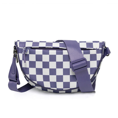 the price of Belluova dark purple checkered mini sling crossbody bag is reasonable.
