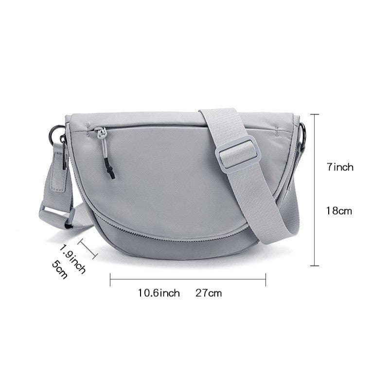 The size of this belluova mini cross - body bag is 27 cm × 5 cm × 18 cm. It is spacious enough for your daily essentials.