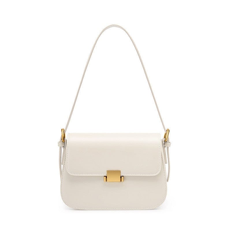 The white sling messenger has a minimalist and classic design and a camera shape. It is versatile and practical.