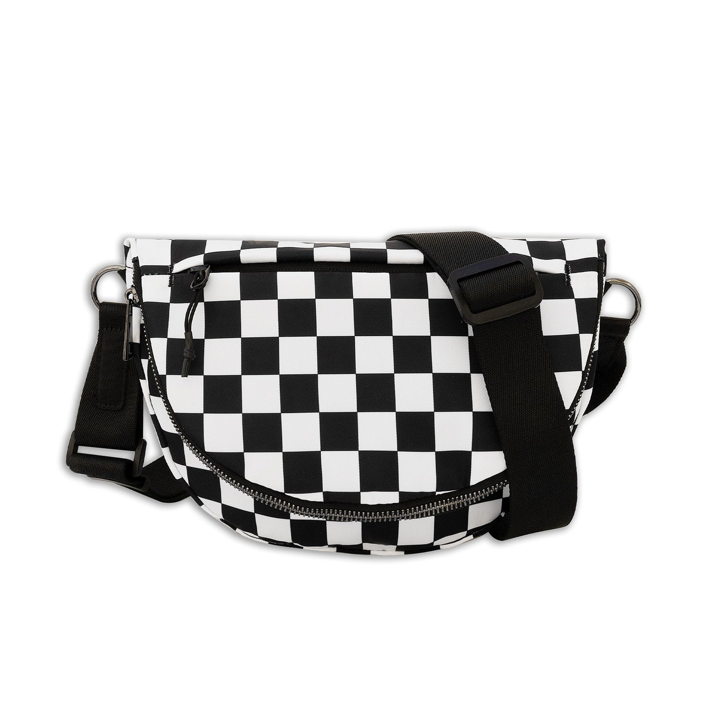 belluova black checkered mini sling crossbody bag peak design for women