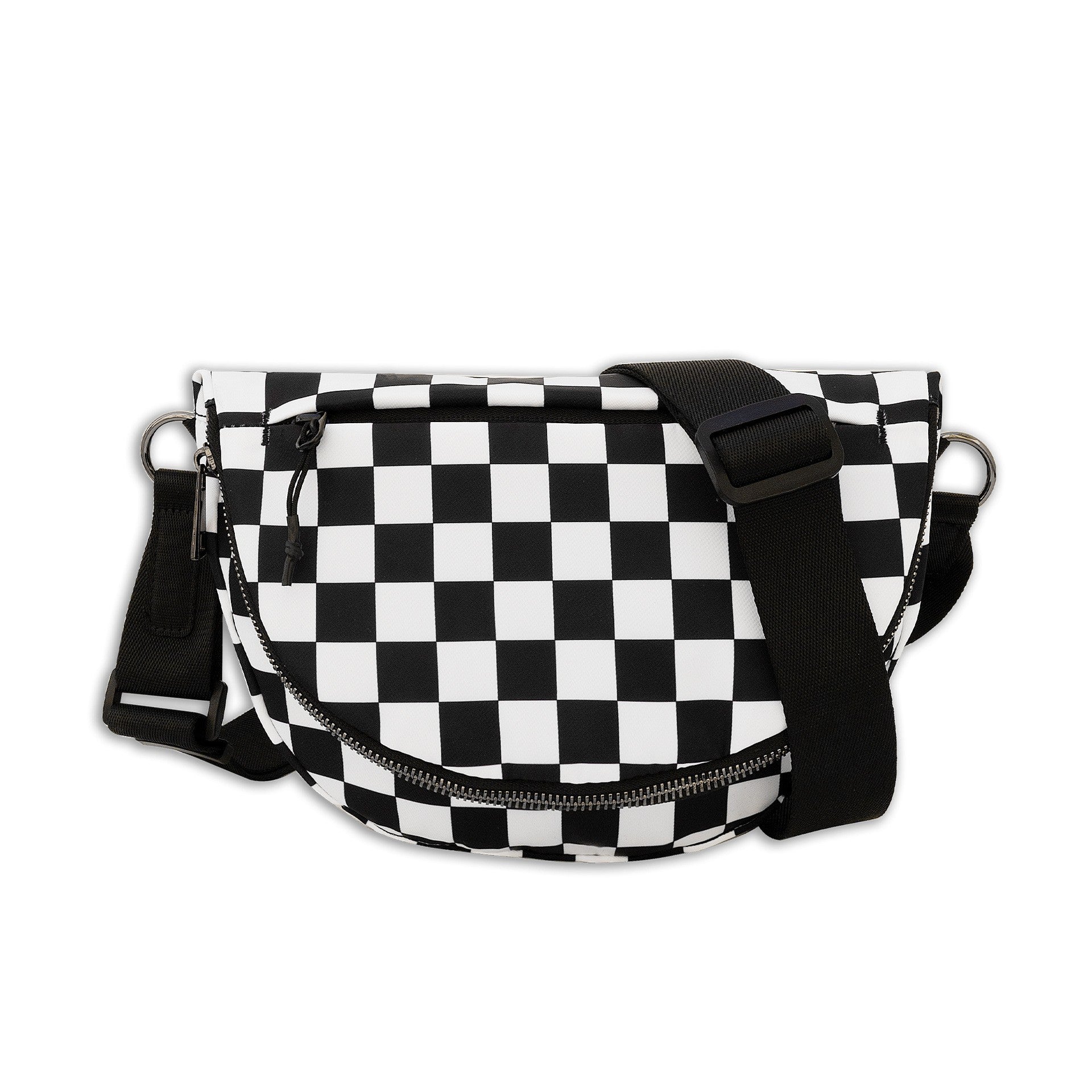belluova black checkered mini sling crossbody bag peak design for women