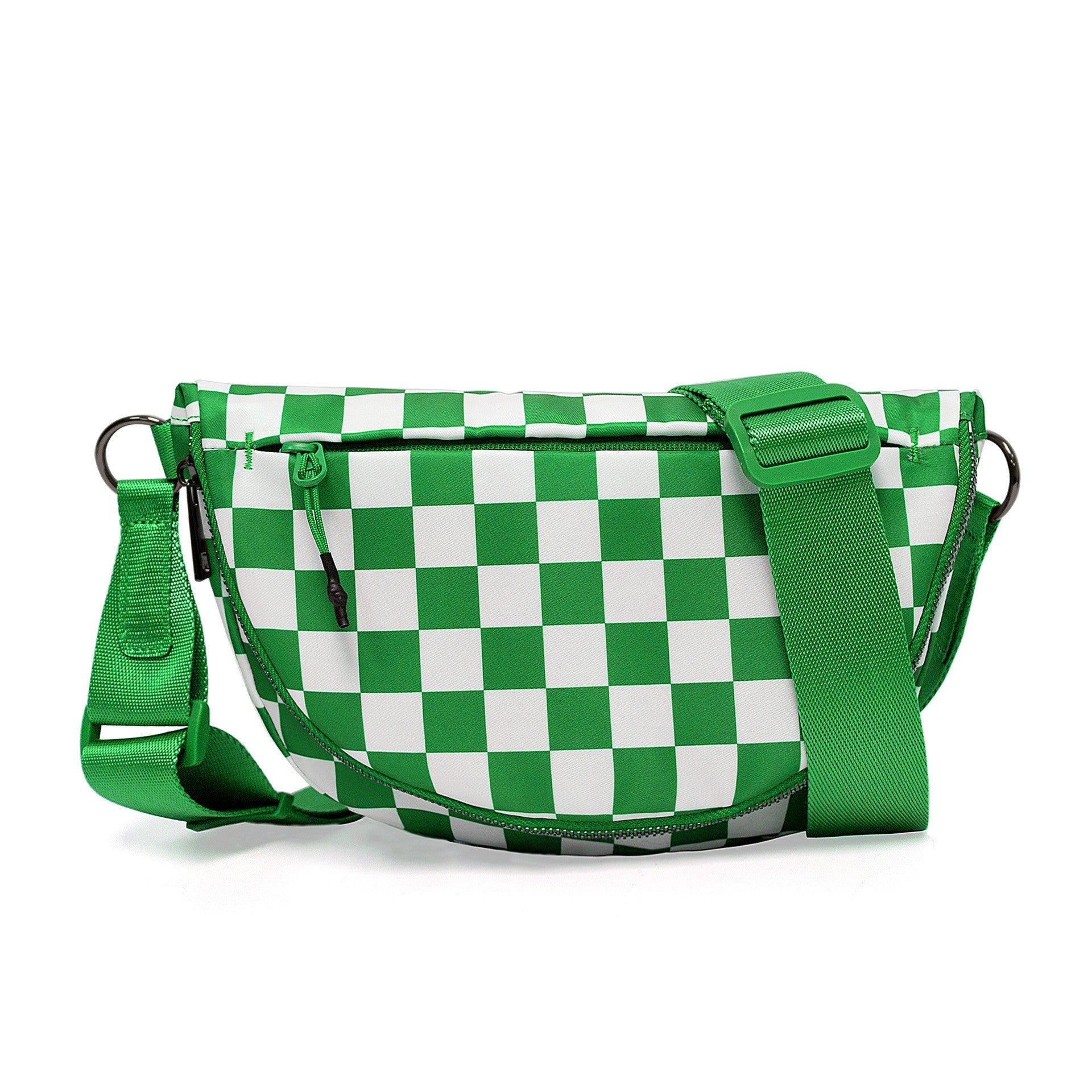 The belluova mini green checkered sling crossbody bag for ladies is waterproof.