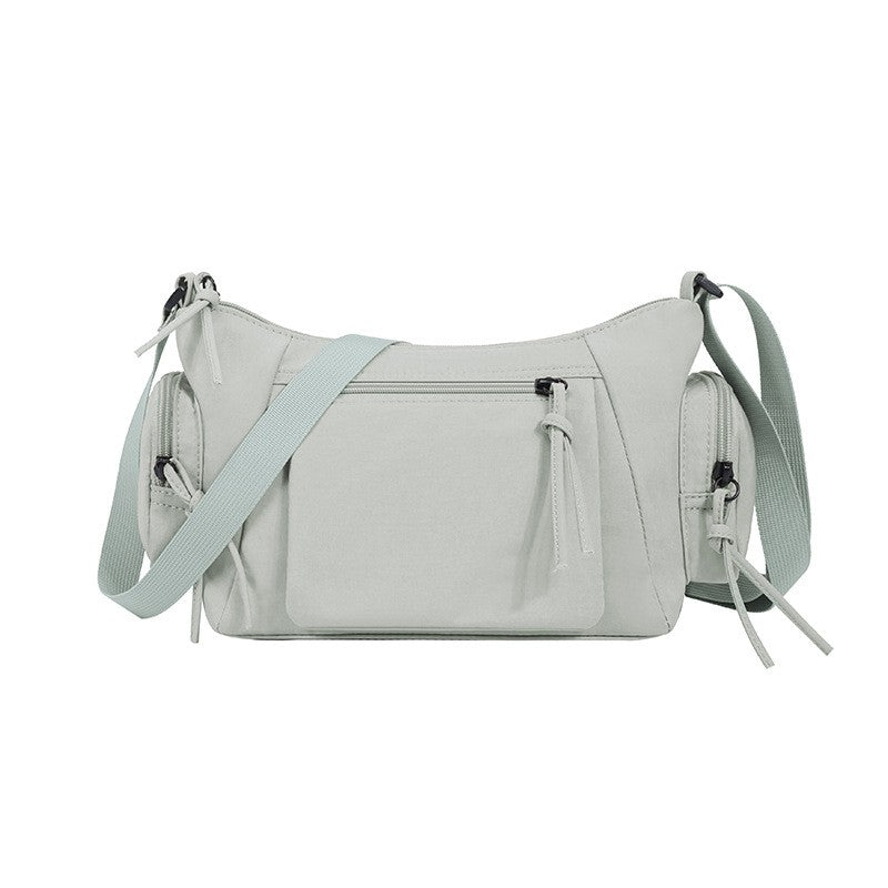 This is the display of belluova mint green crossbody shoulder bag, it is lightweight, sturdy, versatile and waterproof.