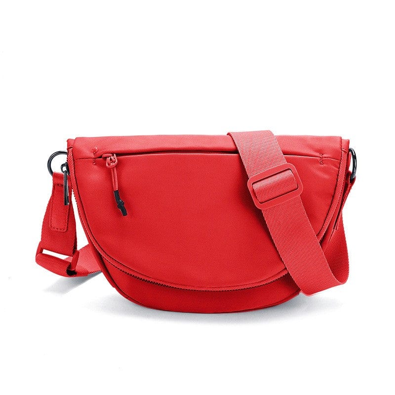 The belluova mini red sling crossbody hobo bag  for women is made of waterproof nylon material