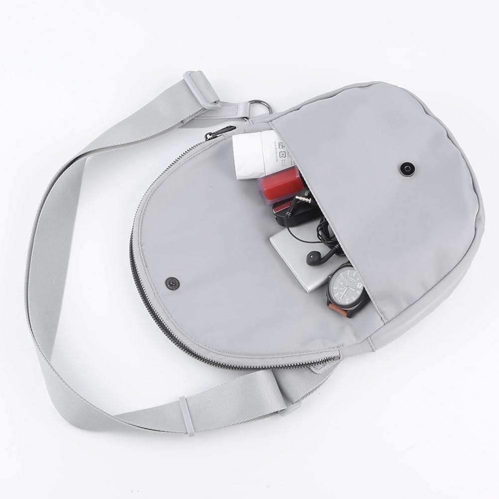 The belluova women's grey sling crossbody bag is spacious enough for daily essentials.