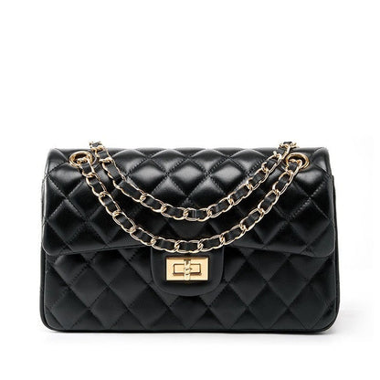This is the black chain crossbody sling bag with genuine leather.