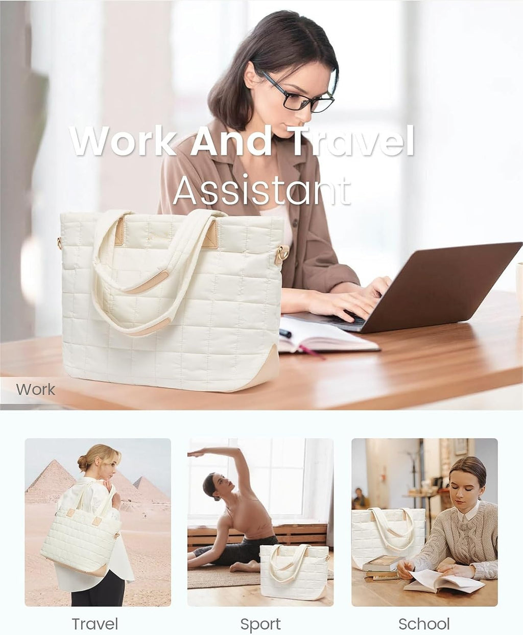 This multi-functional 2 in 1 puffer tote bag is ideal for work, travel, sports, school or daily outing.