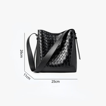 the size of woven hobo tote bucket shoulder bag is 26cm*25cm*11cm